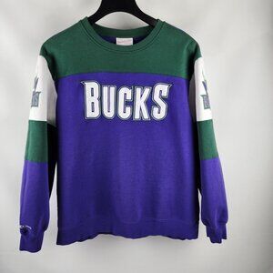 Mitchell & Ness Sweatshirt Men XL Multicolor Milwaukee Bucks Overtime Fleece